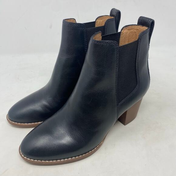 Madewell The Regan Boot Heels Black Leather Womens Size 5.5 - Picture 1 of 8